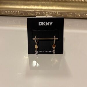 DKNY Gold and Silver Cubic Zirconia Earrings